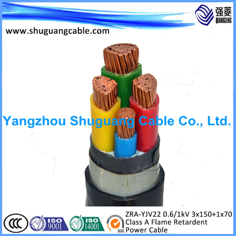 扬州曙光电缆阻燃控制电缆 ZRA-YJV22 0.6/1KV 3x150+1x70环保
