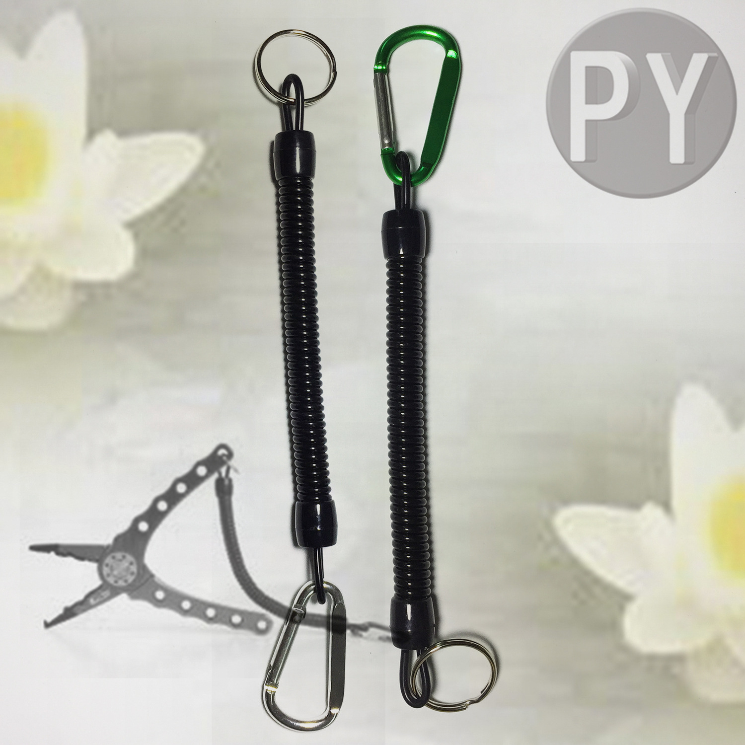 PU防水耐用5号登山扣 牢固型 路亚钳失手绳 弹簧失手绳|ru