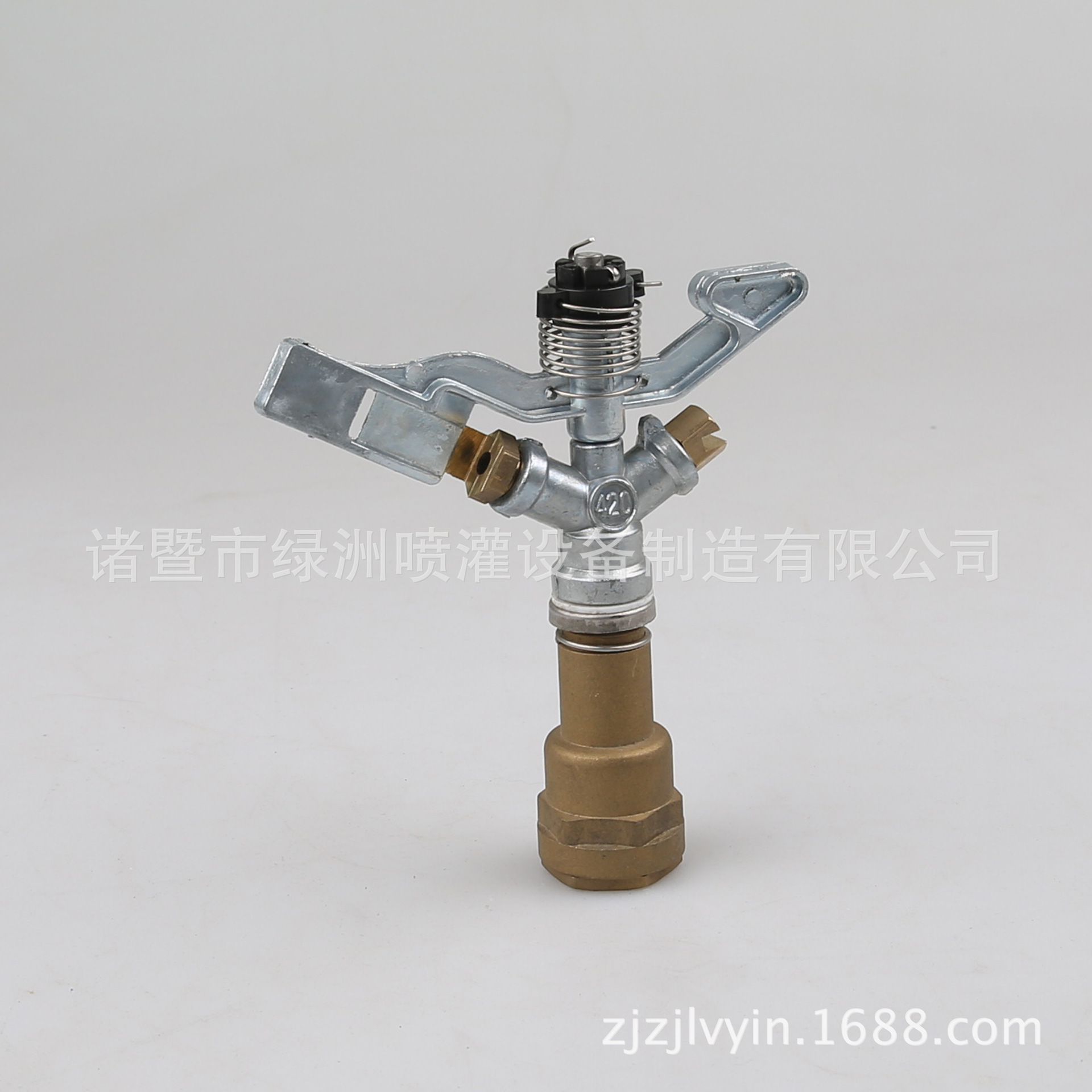 厂家直销 420外贸热销款锌合金旋转喷头带铜头 白色草地灌溉喷头