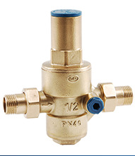 意大利活塞式带双活接头黄铜减压阀