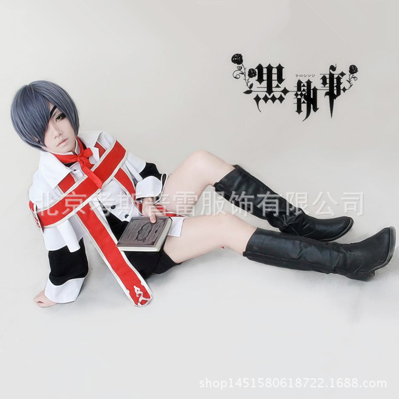 【跨境】黑执事cos服 夏尔cos服 夏尔教堂唱诗班礼服 cosplay服装-阿里巴巴