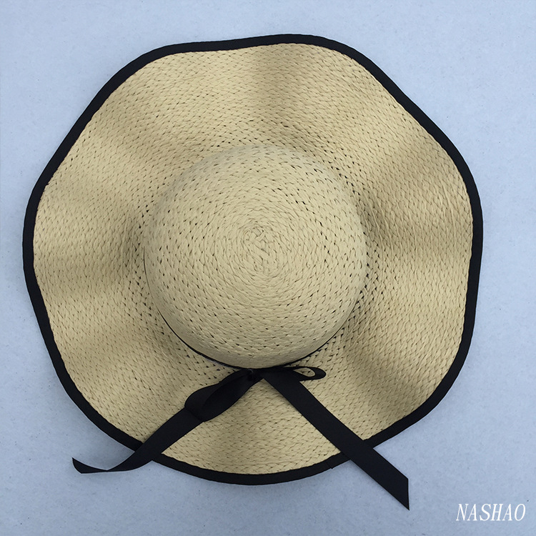 Fashion Sunshade Bow Big Brim Sunscreen Straw Hat display picture 7