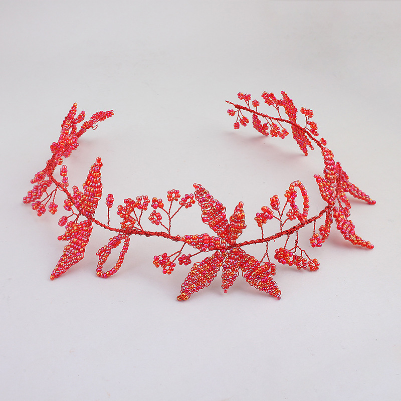 Imitated crystalCZ Korea Flowers Hair accessories  red NHHS0215redpicture4