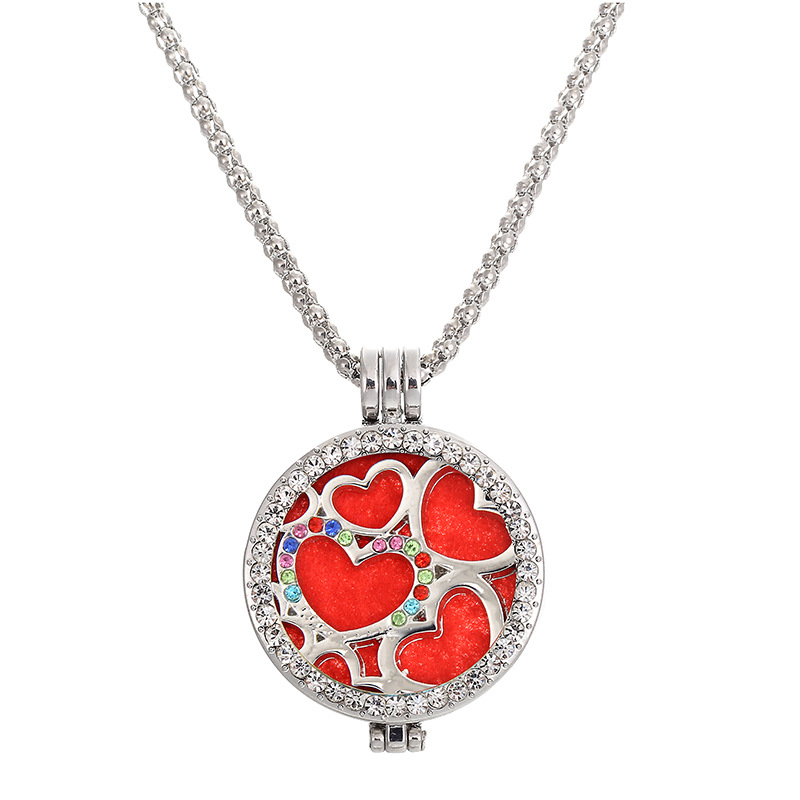 Fashion Full Of Diamond Heart Necklace Wholesale display picture 6