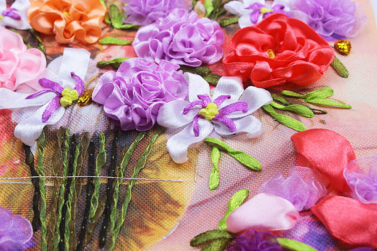 Oujin nianhua cinta bordado fábrica directa color impresión colgante pintura Luz color Rouge sala de estar entrada pintura decorativa