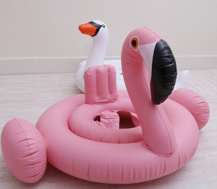 Wholesale Inflatable White Swan Seat Shaped Flamingo Kids Swimming Ring Children's display picture 3