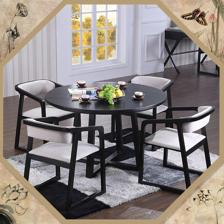 现代中式餐桌圆桌 简约现代中式饭桌 实木桌椅组合 小户型餐桌|ms