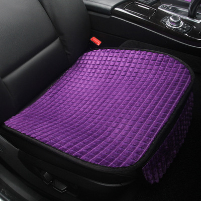 冬季汽车坐垫无靠背单张单个前排单垫短毛绒保暖防滑免绑通用座垫|ru