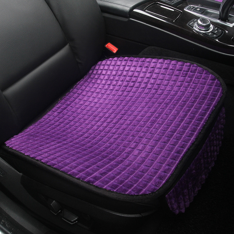 冬季汽车坐垫无靠背单张单个前排单垫短毛绒保暖防滑免绑通用座垫|ru