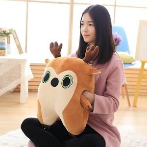 可爱圣诞老人抱枕圣诞麋鹿毛绒玩具圣诞气氛布置可加logo定制吉祥