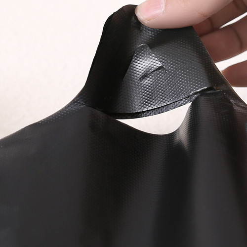 Portable garbage bag vest style medium and large plastic black shopping bag household catering food packaging bag