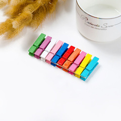 3.5CM Colorful Natural Wood Clip D04-003 DIY Handmade Accessory Sticky Note Photo Clip 10 Pieces Per Set