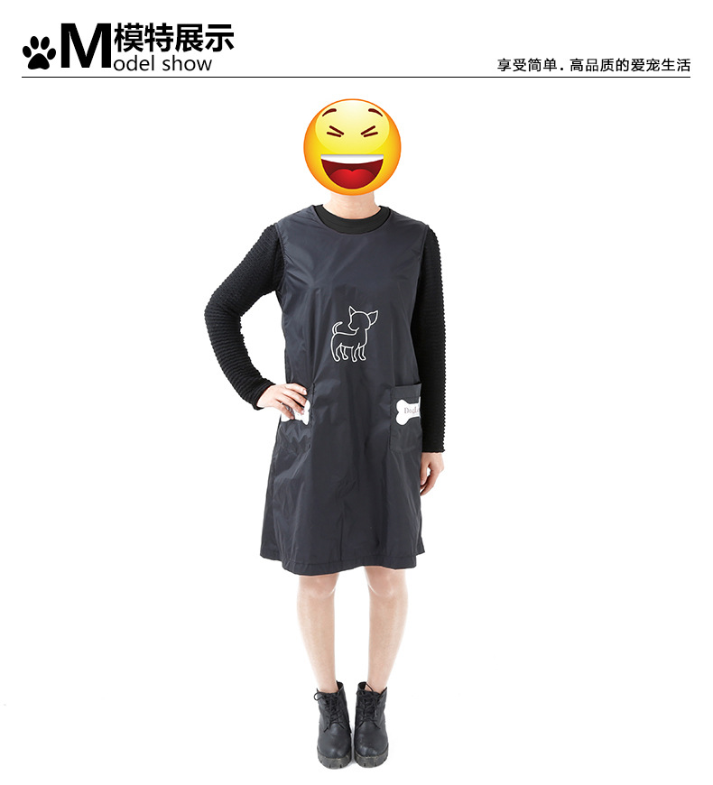 洗澡工作服宠物店美容师工作服防粘毛防水无袖