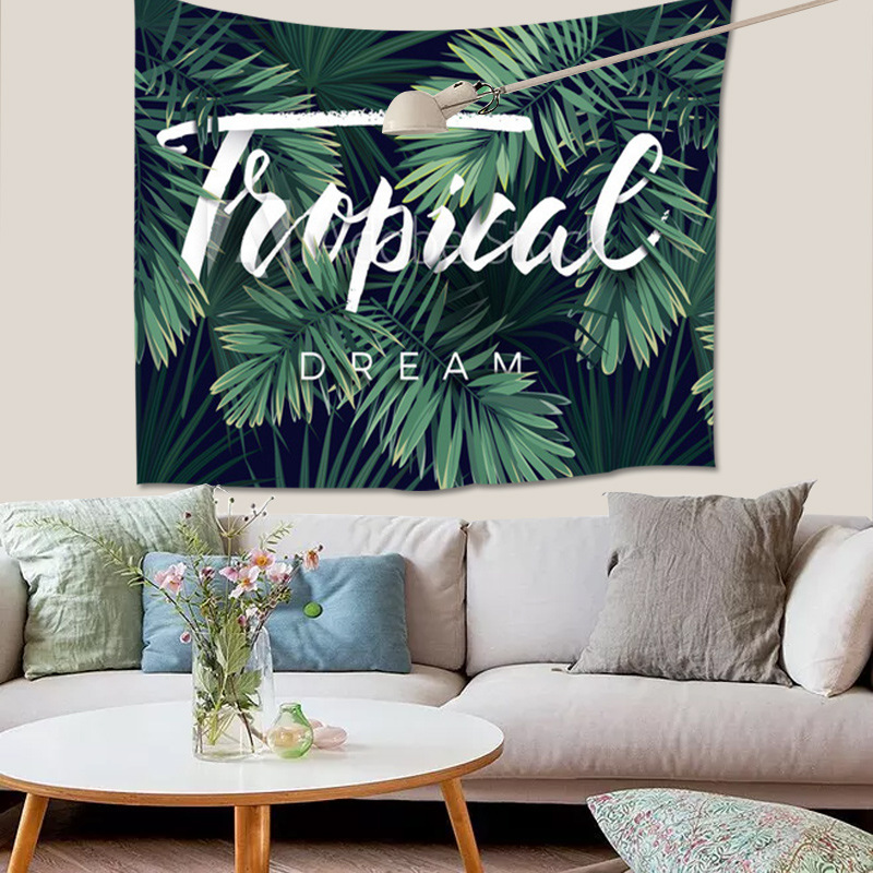 挂布跨境 北欧ins火烈鸟仙人掌波西米亚背景布印花壁挂曼陀罗挂毯|ms