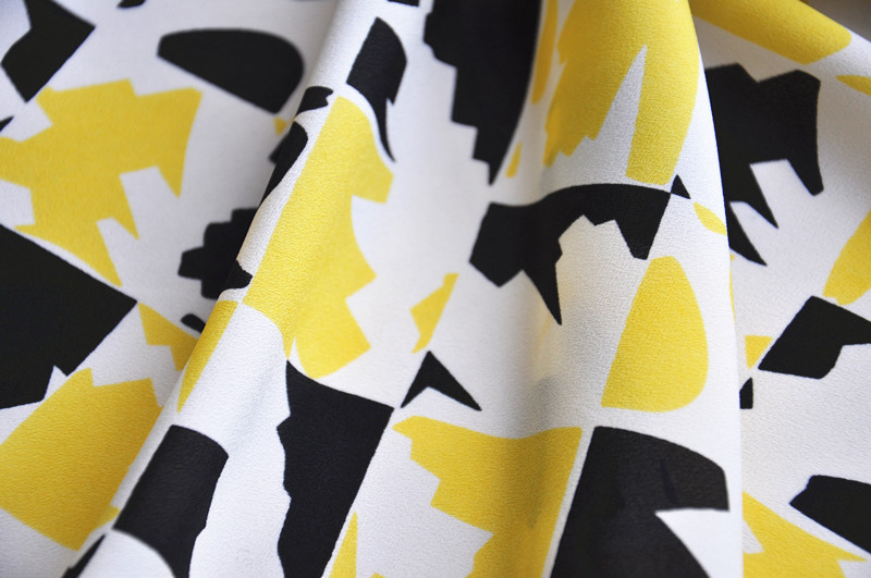 【翔龙印花 XL6881】简约几何拼接花瑶印花面料