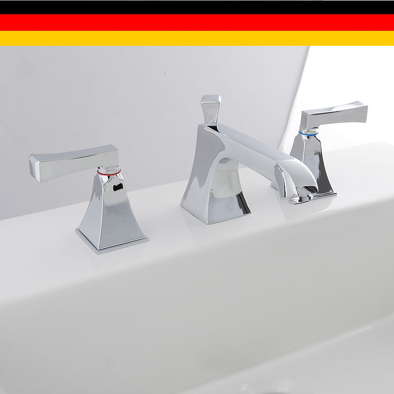 Exported to Germany 8-inch three-hole faucet bathroom copper gold Basin hot and cold faucet washbasin basin faucet