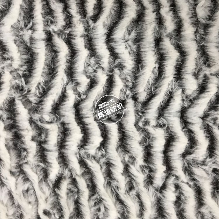 现货供应雕印刮底刷花PV绒 人造长毛绒 小兔绒玩具家纺绒布面料布