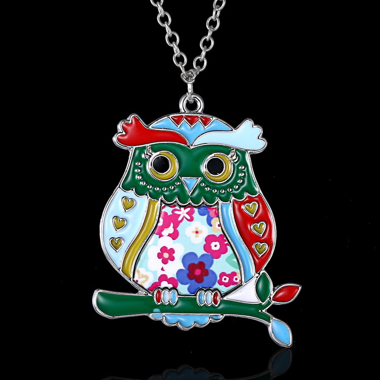 Vintage New Animal Painting Oil Sticker Pendant Necklace Wholesale display picture 4