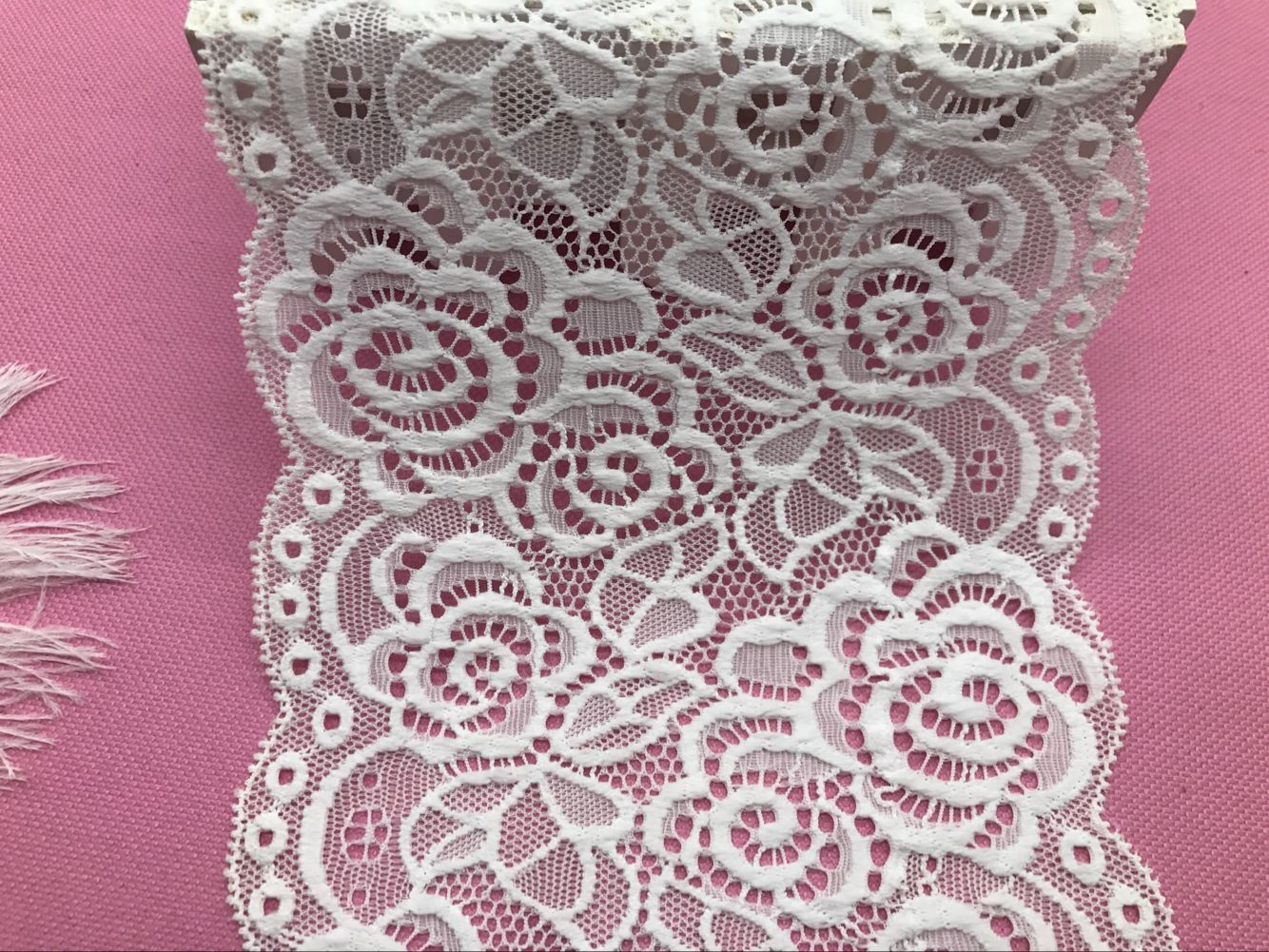弹力花边压沙弹力花边蕾丝弹力花边氨纶花边7031# 宽度15CM