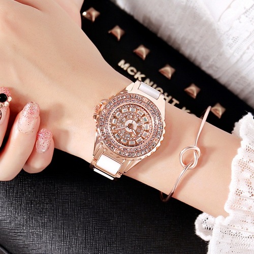Marsali Ceramics Personalized Fashion Trend Full Diamond Women's Watch New Style Rose Gold Wholesale