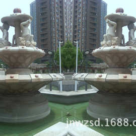 石雕水钵 小区大理石喷水钵雕刻 别墅花岗岩欧式水钵图片价格