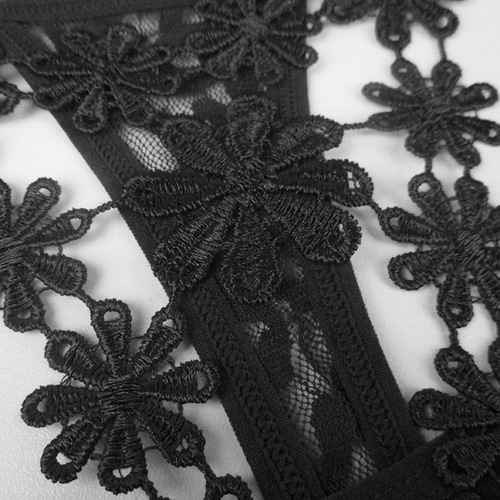 Flower embroidered sexy thong women's low-waist sexy underwear hollow temptation hot T-string 2170