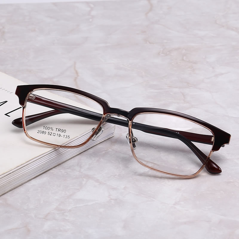新款超轻复古潮男女眼镜架TR902089时尚平光百搭眼镜框架批发直销