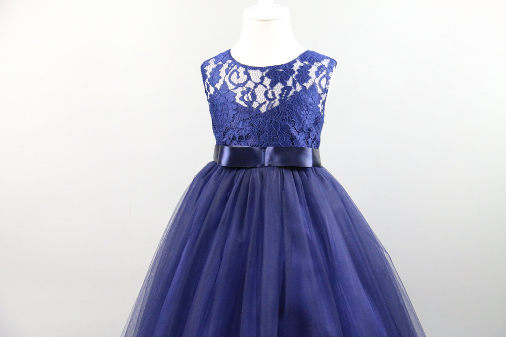 Váy lưới dài ren hoa váy trẻ em Váy cưới Hoa cô gái váy trường biểu diễn quần áo ZQ273 đồ vest bé trai