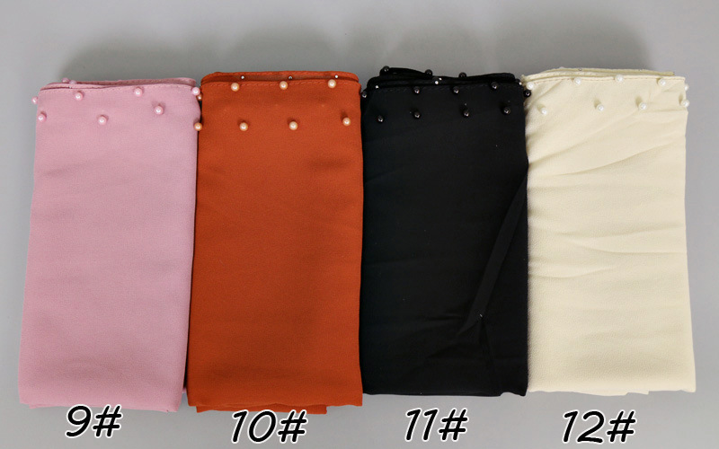 9-12#-珍珠雪纺头巾 民族风包头巾