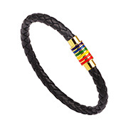 European and American jewelry leather cord woven alloy guitar bracelet threepiece setpicture25