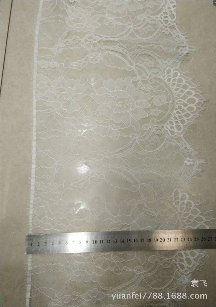 花朵波浪睫毛蕾丝花边DIY服装辅料批发染色黑白现货