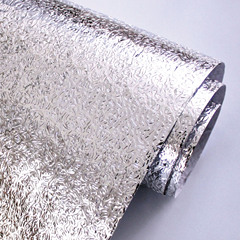 Kitchen oil proof aluminum foil film sticker, waterproof, moisture-proof, high temperature resistant wallpaper, cabinet stove wallpaper, tin foil film wholesale