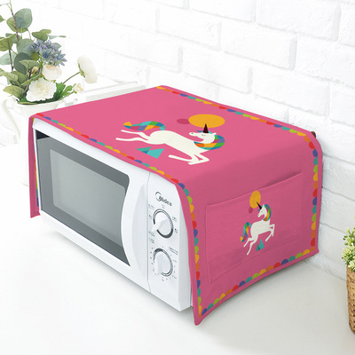 可爱卡通北欧动物微波炉罩盖巾布艺美的防尘罩套烤箱罩防油盖布|ms