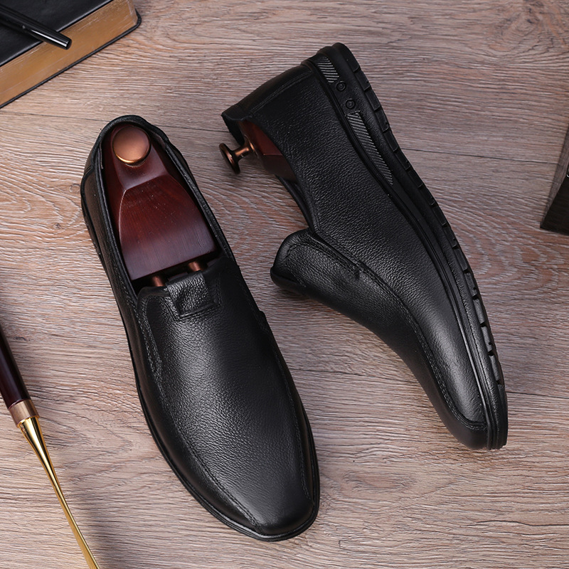 新款男士真皮休闲鞋单鞋 时尚休闲生活皮鞋 爸爸鞋男鞋