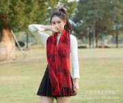 百福羊绒 红围巾 中国红围巾 平安福 羊绒围巾 会销 年会礼品