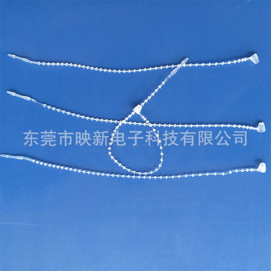 批发东莞束线带 吊牌扣 3-9寸 绳索 珠带 子母扣 透明黑色