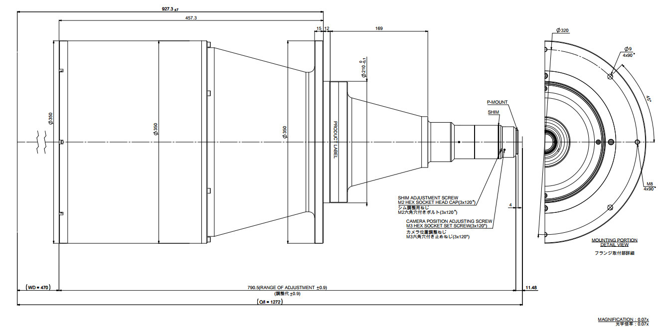 日本Moritex茉丽特 超大视野双侧远心镜头 MTL-31023P-007