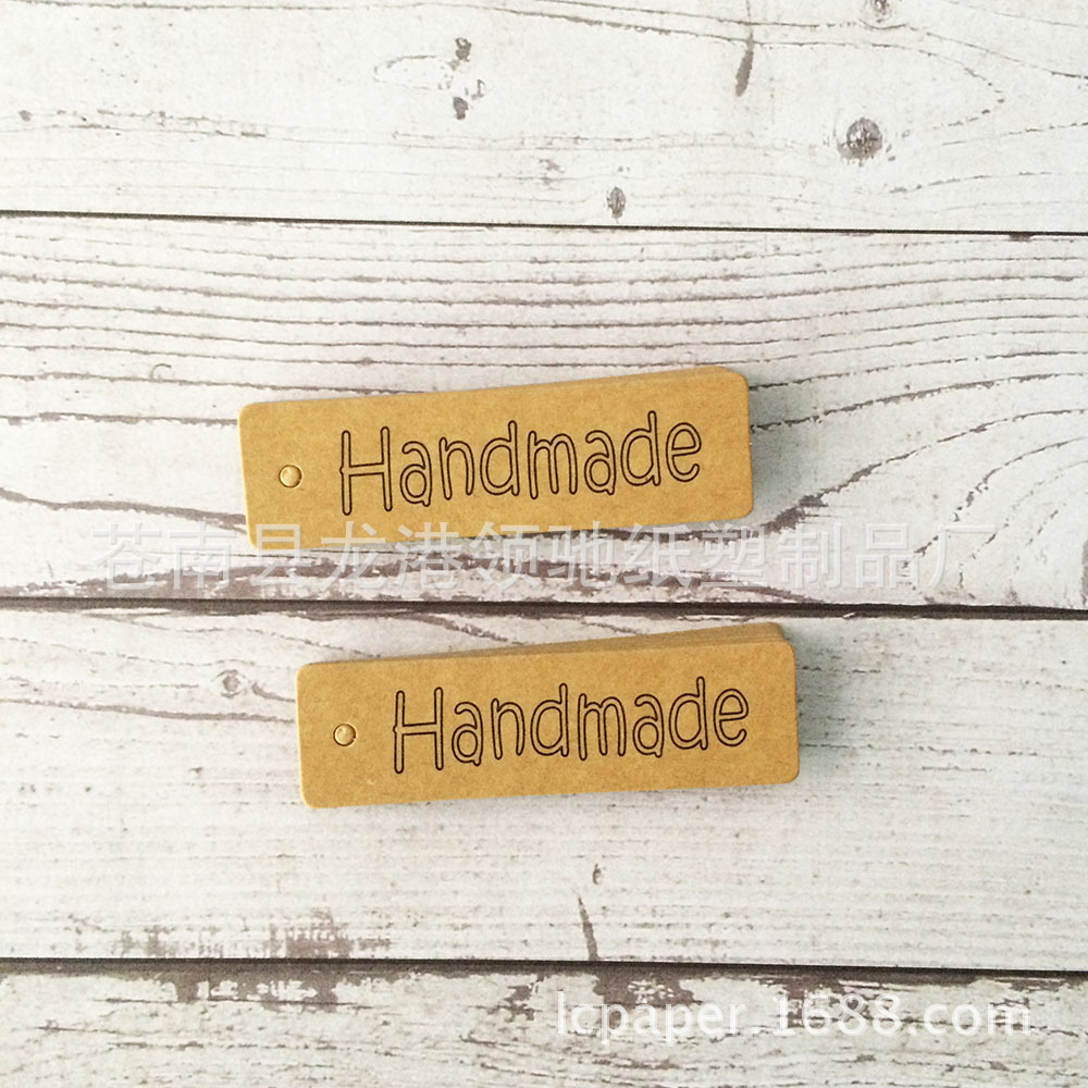 handmade牛皮纸小吊牌100pcs手工烘焙礼物包装标签亚马逊eBay