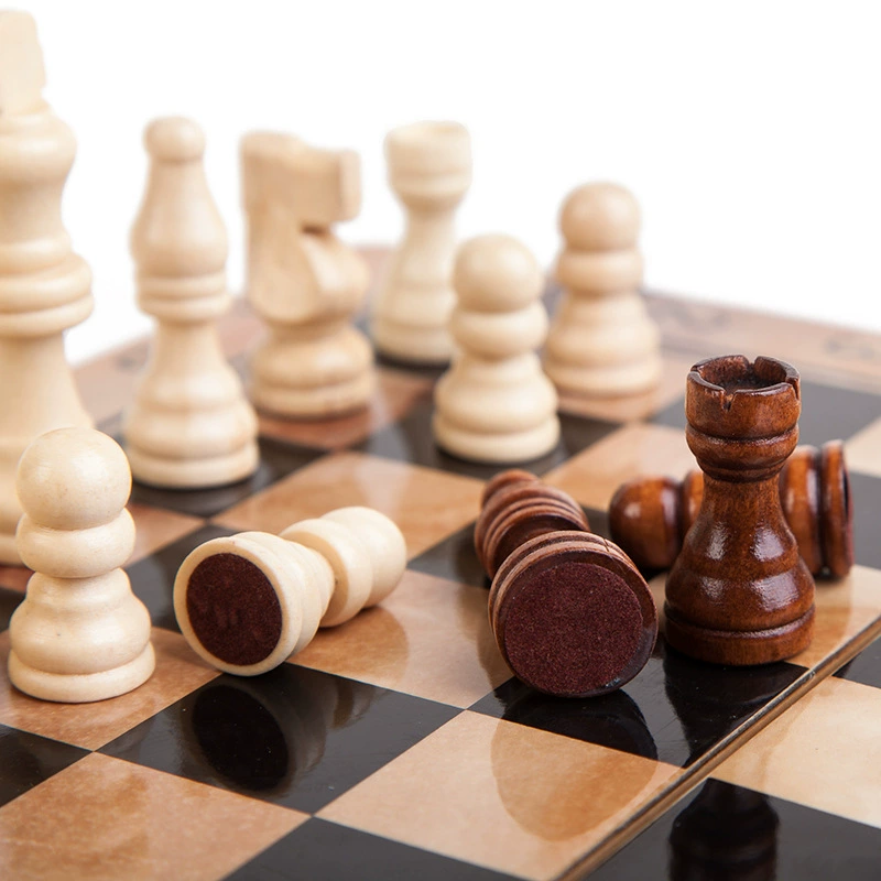 Marble folding wooden chess, 30×30cm, custom-made