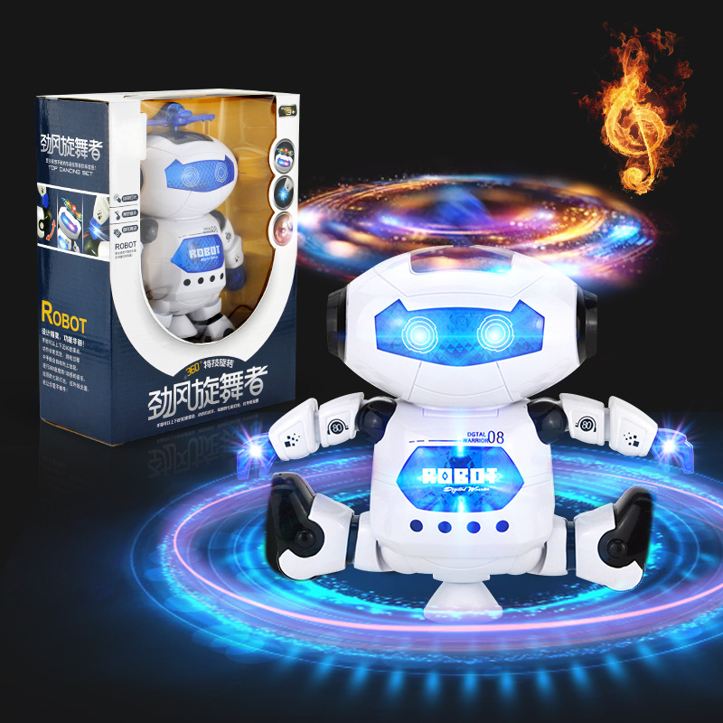 New space dancing electric robot 360 degree rotating light intelligent early childhood education Taobao