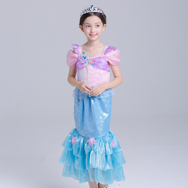Mermaid princess skirt foreign trade children's skirt 2021 new girls dress children's Halloween costume a generation of hair
