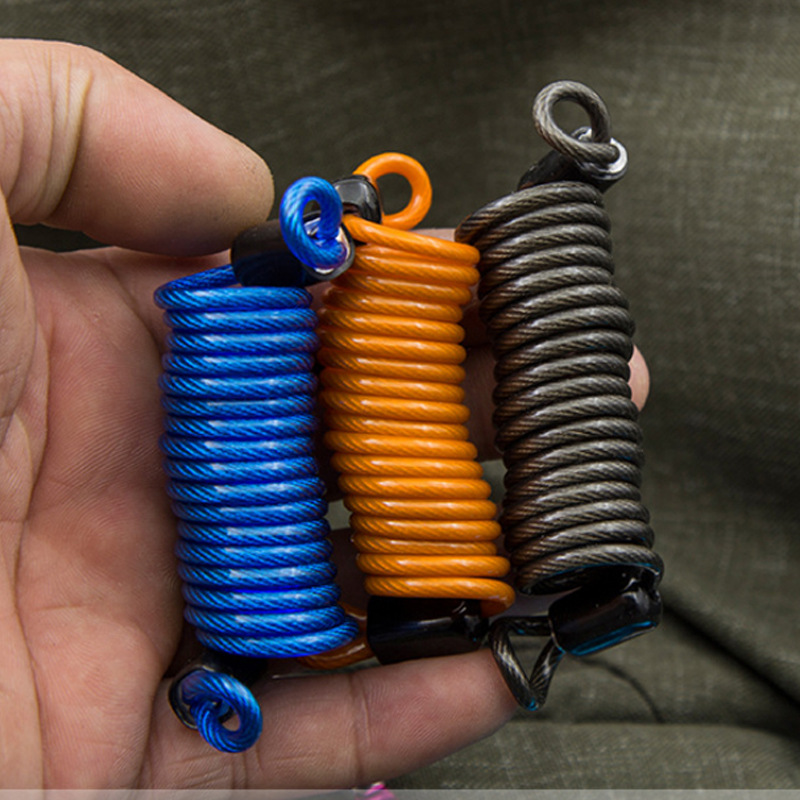 户外旅行箱包防盗弹簧钢丝绳  摩托车电瓶车头盔车衣钢丝绳密码锁