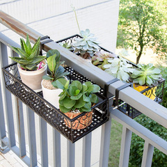 Solno European-style balcony flower rack, iron railing, multi-layer hanging flower pot rack, wall-mounted pothos succulent flower rack