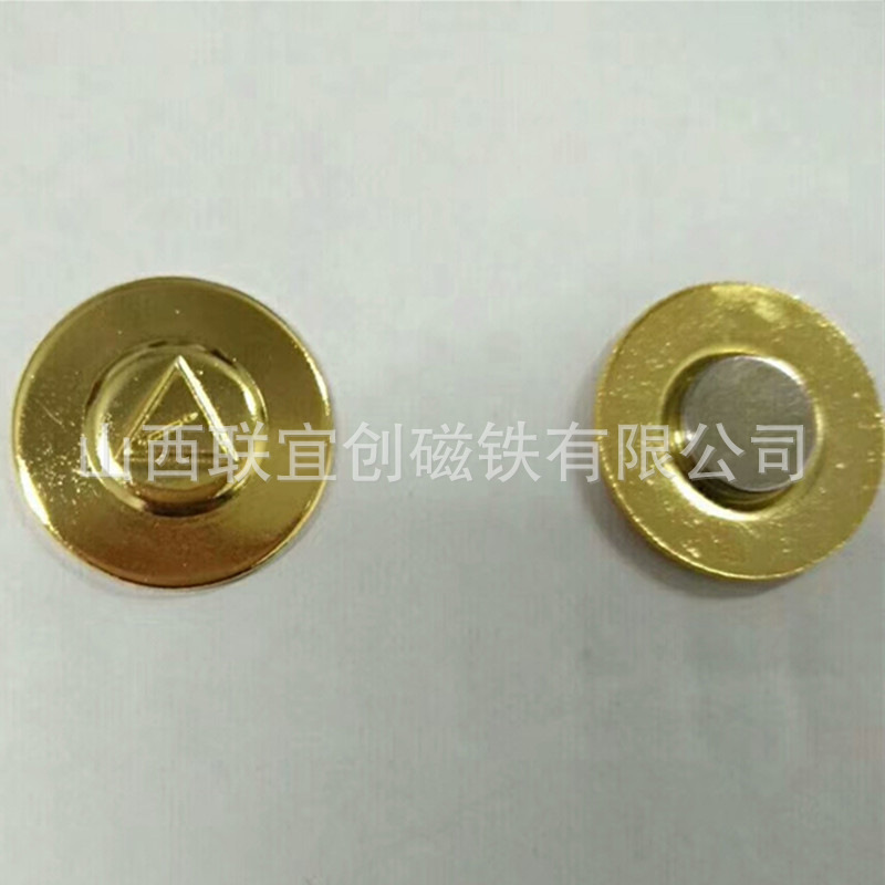 17mm圆形胸牌磁铁  服装衣帽帽型磁铁  塑料工号牌磁铁 磁性组件