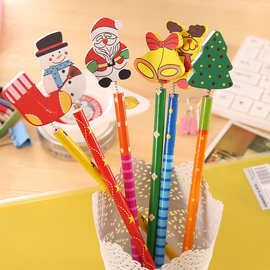 圣诞创意卡通铅笔木制笔学习用品小学生创意文具奖品圣诞节礼品