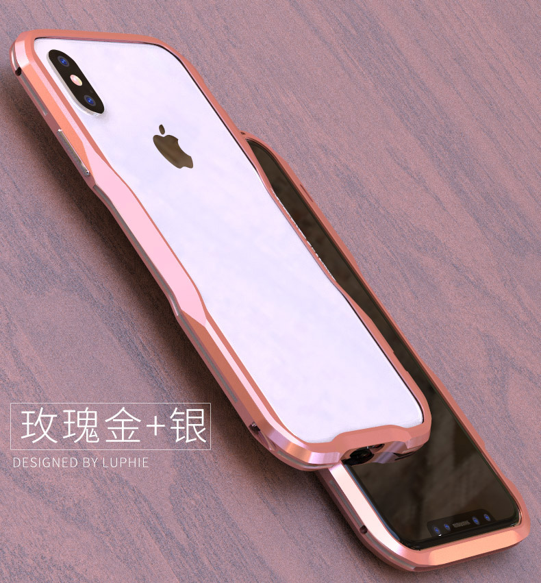 Luphie Bicolor Incisive Sword Slim Light Aluminum Bumper Metal Shell Case for Apple iPhone X