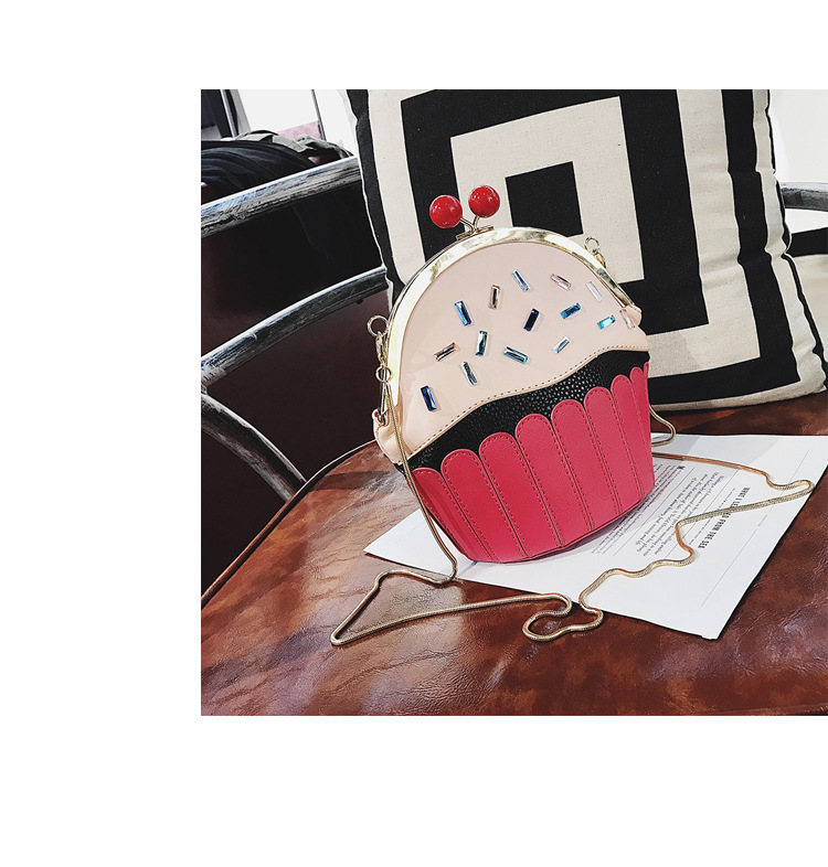 Women's Small Pu Leather Ice Cream Cute Bucket Clipped Button Shoulder стиле bag display picture 16