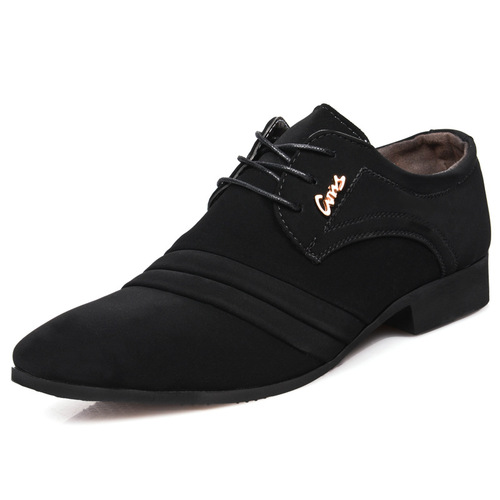 New velvet casual shoes, leather shoes, men's business formal wedding shoes, trendy frosted men's shoes, drop shipping