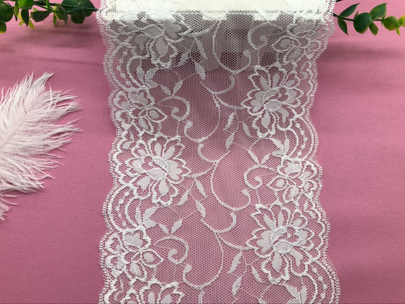 弹力花边压沙弹力花边蕾丝弹力花边氨纶花边6041# 宽度16CM