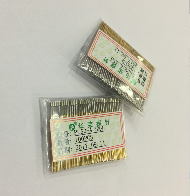 华荣探针 0.9测试顶针 导电弹簧针 PL50-A PAL50-A 杯状凹头镀镍